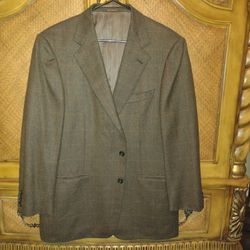 Guy La Ferrera, Men's Plaid Cashmere and Wool Sport Coat by  Designer Zegna. Size 40L