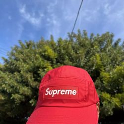Supreme RED INSET LOGO CAMP CAP 2020 Drop
