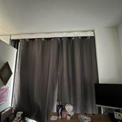 set of 2 gray blackout curtains