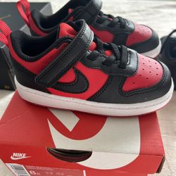 Kids Nike Court Borough 2 Low Bred Size 8c