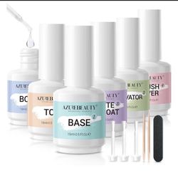 Brand New AZUREBEAUTY Dip Powder Liquid Set Bond, Base, Glossy Matte Top Coat, Activator,