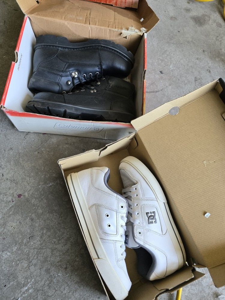 10 1/2 DC shoes And Coleman Steel Toe Work Boots