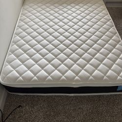 Full Size Mattress, Bedframe w/ LEDs, and Medium Dresser also w/ LEDS