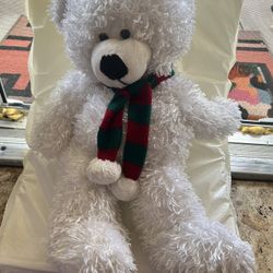24” Stuffed Plush Teddy Bear with cool scarf s d JOY on his foot. New no tags. Great Gift