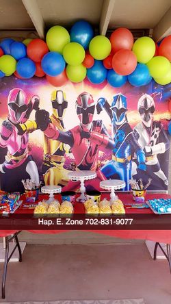 Power Rangers Theme Backdrop Balloon Garland
