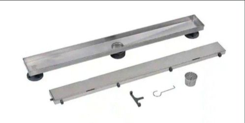 Designline 28 in. Stainless Steel Linear Shower Drain with Tile-In Pattern Drain Cover
