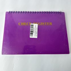 Purple Check Register Spiral Notebook 8.5x6 Budget Ledger Payment Tracker