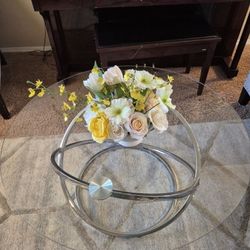 3 Piece Glass Too Coffee And End Tables $50  For Each End Table, 75 For Coffee Tables