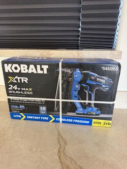 Kobalt XTR 24V Brushless 16GA Brad Nailer Kit Battery/Charger New Free Shipping