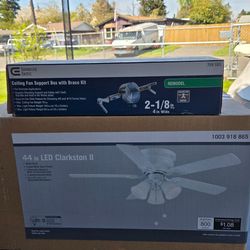 Ceiling fan and support brace