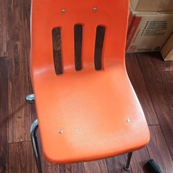 Student Desk Chair - Orange Heavy Plastic