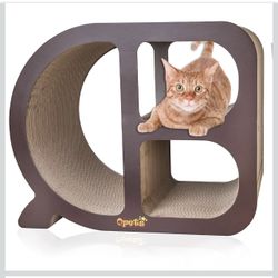 Cat Scratcher Device - 9.50 x 17.50 x 14.00 inches – Suitable for All Pet Cat Sizes – Corrugated Scratching Surface – Protect Against Claw Damage On F