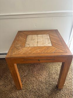 Large solid wood end table - 2 available