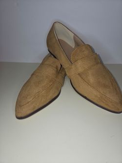 Tan Suede Pointed-Toe Flats