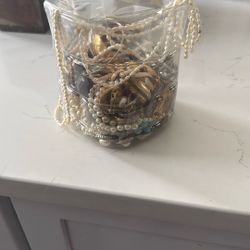 Mystery jewelry jar over 50 pieces
