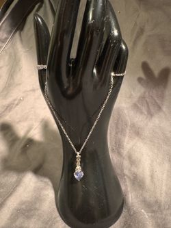 Chain and blue simulated blue topaz