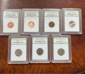 7 INB Slabbed US Coins