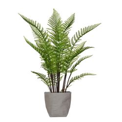 {ONE} Abingt 42” faux fern. Overall: 42” x 28” W x 28” D. Color: green/brown. Paper bag pot holder: gray. MSRP: $158. Our price: $95 + Sales tax