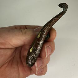 Chinese Ancient Antique Bronze Dragon Belt Hook Metal Inlaid Han Dynasty Style