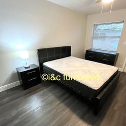 4 Piece Full Size Or Queen Size Or King Size Bedroom Set New In The Box 📦 Same Day Delivery.  Bed Frame Mattress 1 Night Stand Dresser