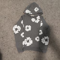 Grey Denim Tear Hoodie