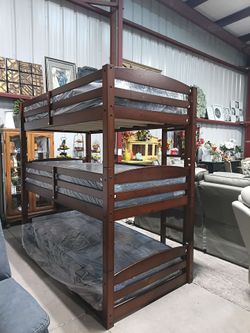 Triple Bunk Beds with Mattresses