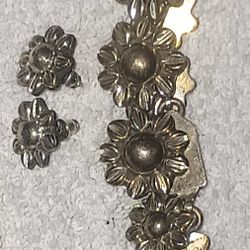 Mexico Silver Bracelet And Earrings 
