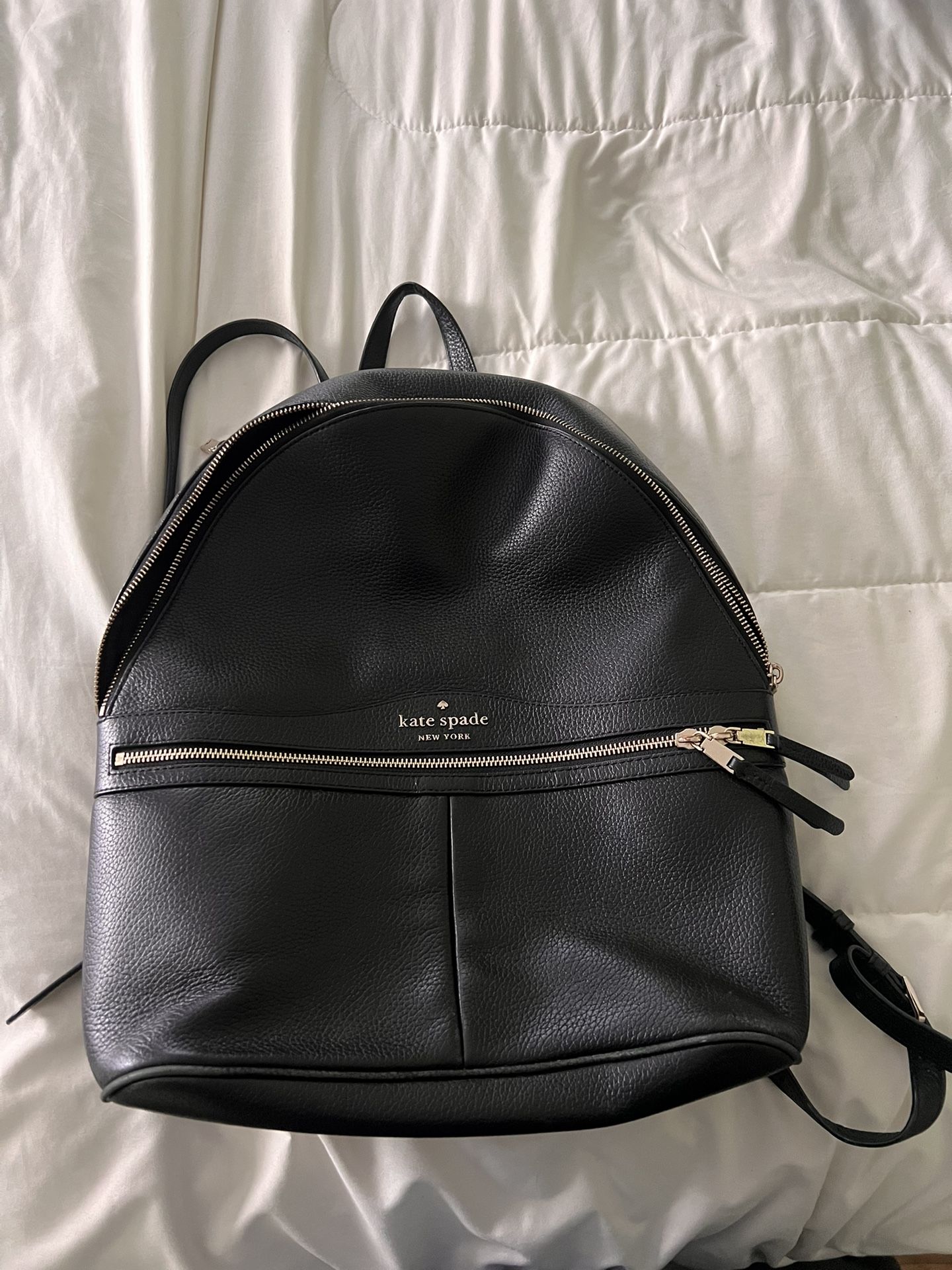 Black leather Kate Spade backpack