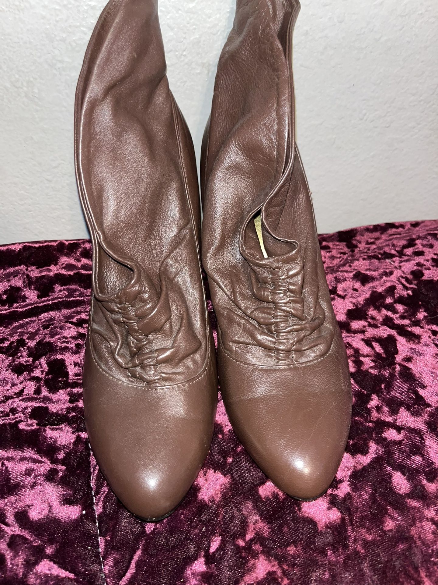 brown leather boots