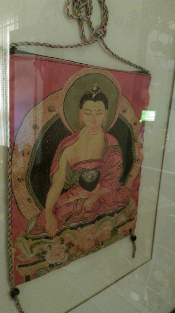 Large framed silk purse Asian