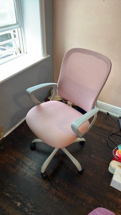 Sweetcrispy Pink Ergonomic Mesh Office Desk Chair with Wheels