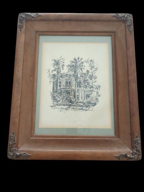 Vintage Ink Sketch by Larry A Stewart – Signed & Framed – Southern Americana Art