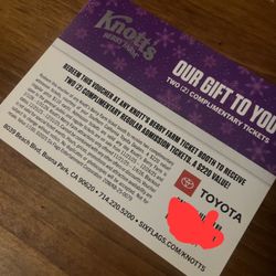 Knotts Ticket 2 People 