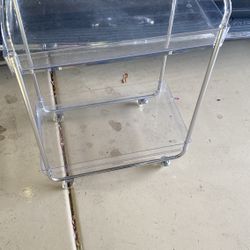Clear Acrylic Bar Cart With Wheels
