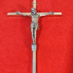 Brass & Nickel 8 Inch Wall Crucifix
