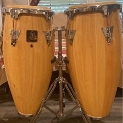 LP Aspire Conga Set With Double Stand Natural