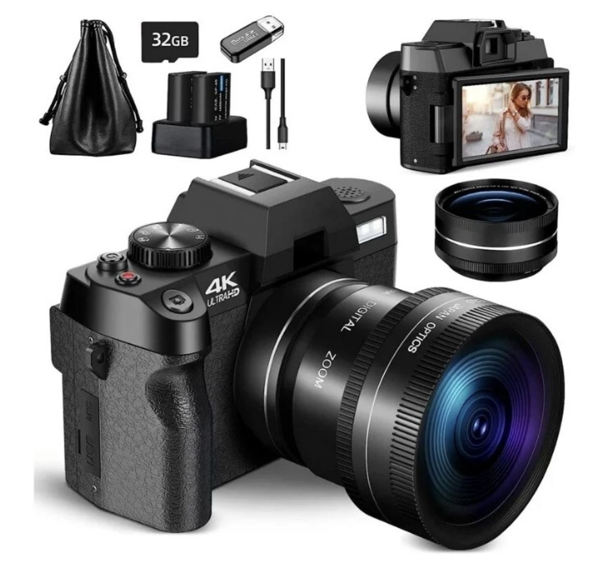 4K Digital Camera Vlogging Video HD1080P 48MP Photos Digital16x Autofocus Wifi