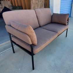 New! Brown Loveseat Sofa w/ Black Metal Frame ✅️ $179 ✅️ FREE Delivery in AV 🚚