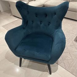 Velvet Wingback Chair Accent Chair
