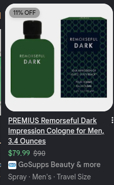 PREMIUS Remorseful Dark Impression Cologne for Men, 3.4 Ounces Typically $42–$80