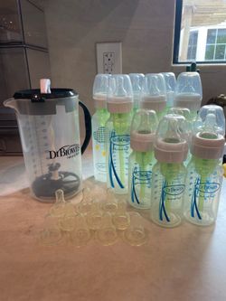 Dr. Brown’s baby bottles, nipples, and pitcher
