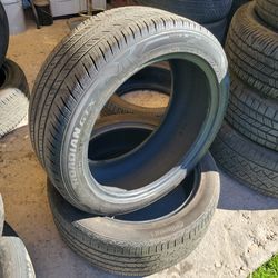PAIR OF 255/45/20 TIRES ( ONE NEXEN AND ONE CONTINENTAL)
