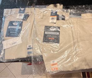 BRAND NEW DOCKERS Signature Men's Pants 2 Pair W/Stain Defender Iron FreeBeige Pants 36X29