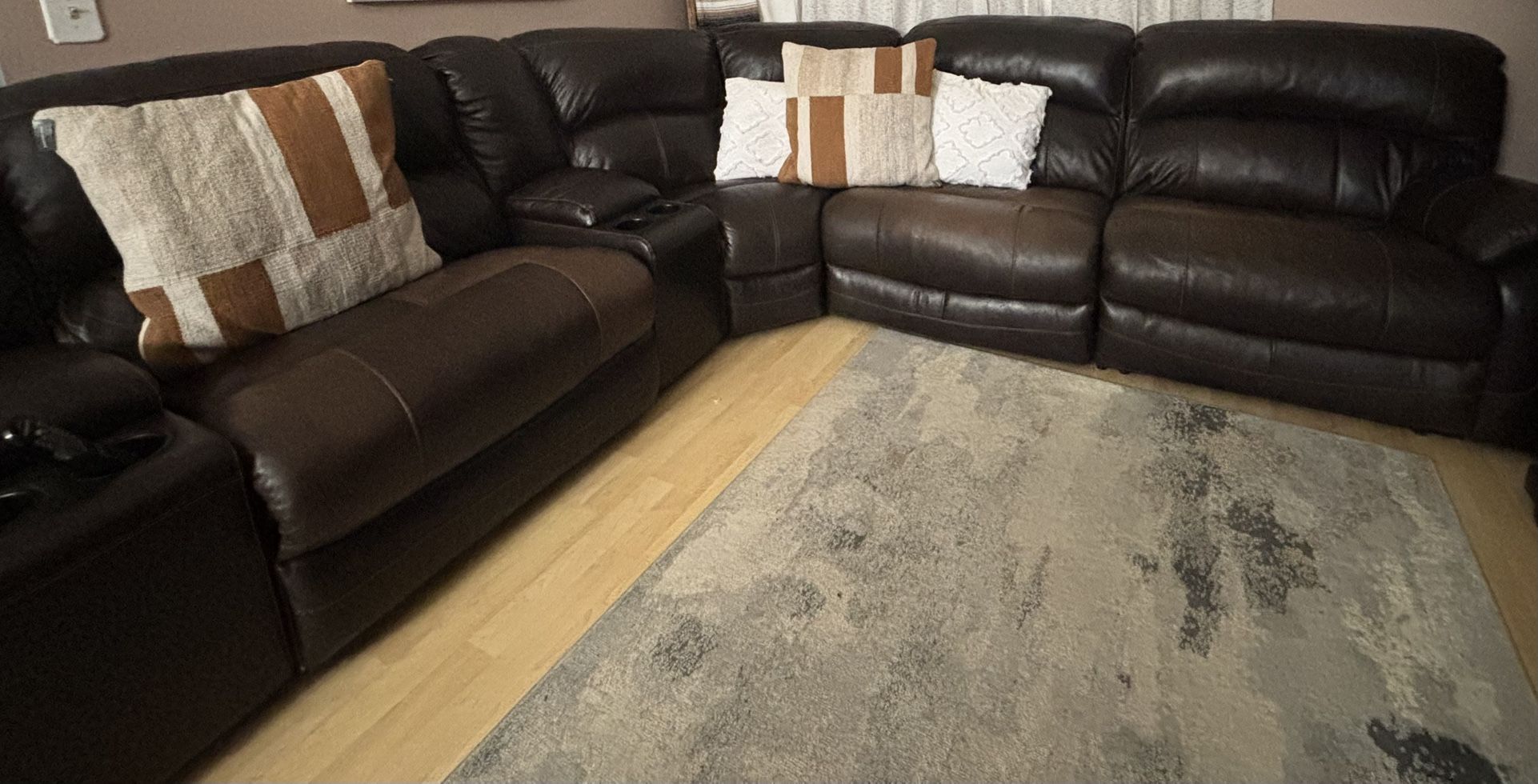 Brown Leather Sectional
