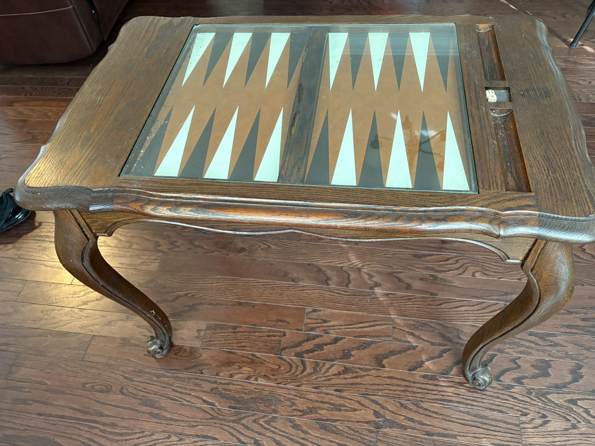 Antique Backgammon Wooden Table