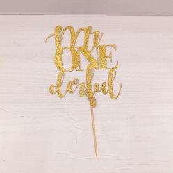 Gold Glitter Mr ONEderful Cake Topper , Baby One Theme Birthday Cake Decor