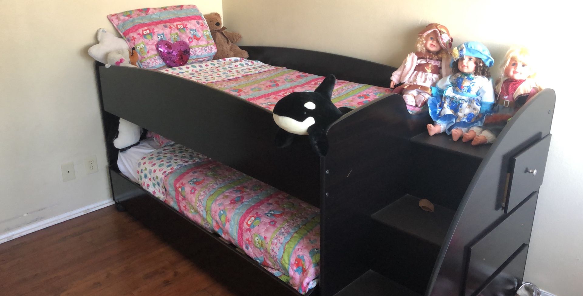 Embrace Loft Bed with Caster and Left Steps by Ashley HomeStore, Merlot