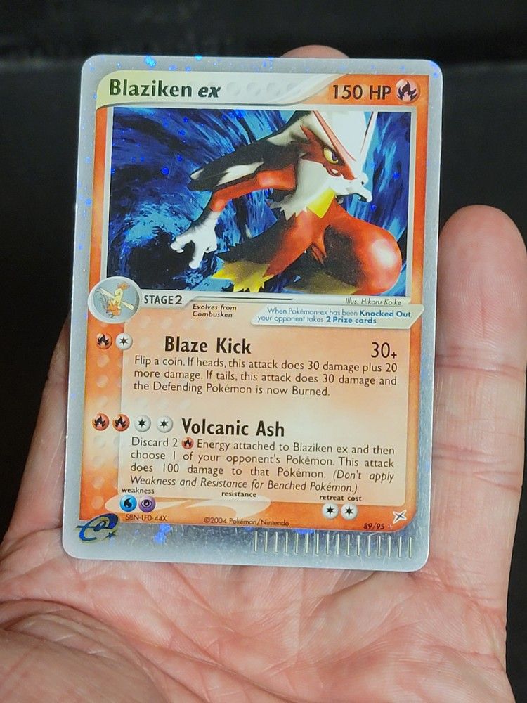 Blaziken EX Pokemon Card team Aqua vs Magma 2004 Nintendo 89/95 TCGBlaziken EX Pokemon Card from the Team Aqua vs Team Magma swt released in 2004 by