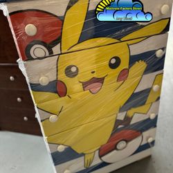 Pikachu Five Drawer Dresser New Chest Cajonera Comoda 