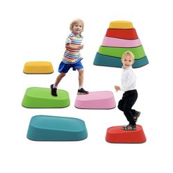 Stepping Stones for Kids, 5pcs Non-Slip Balance River Stones for Promoting Children's Coordination Skills Sensory Play Equipment Toys for Toddler Ages